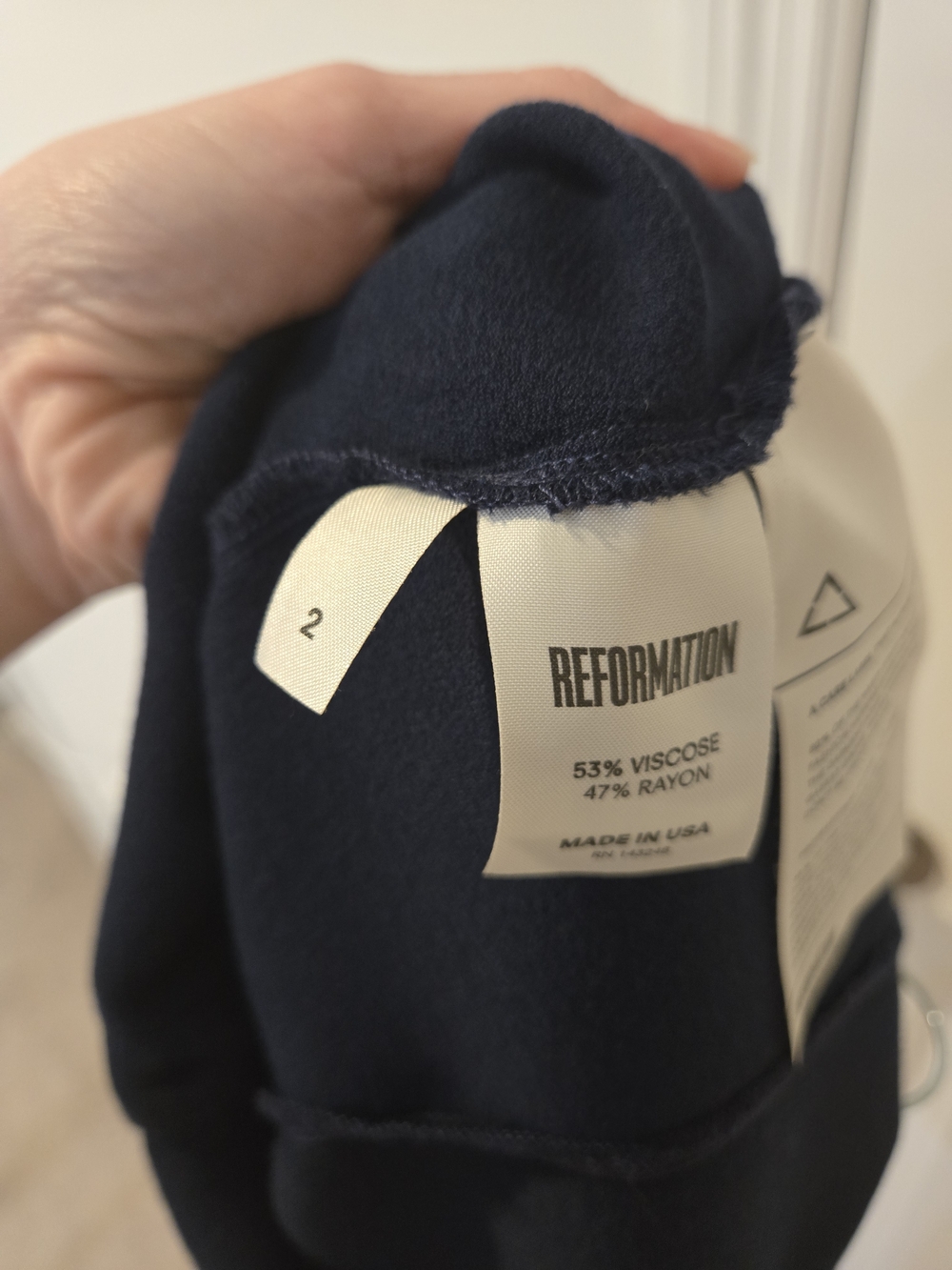 Reformation Navy Button-Front Mini Skirt - Picture 4 of 4